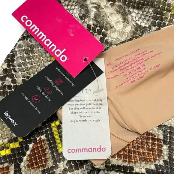 Commando faux animal legging with control neon snake NEW - Picture 11 of 12